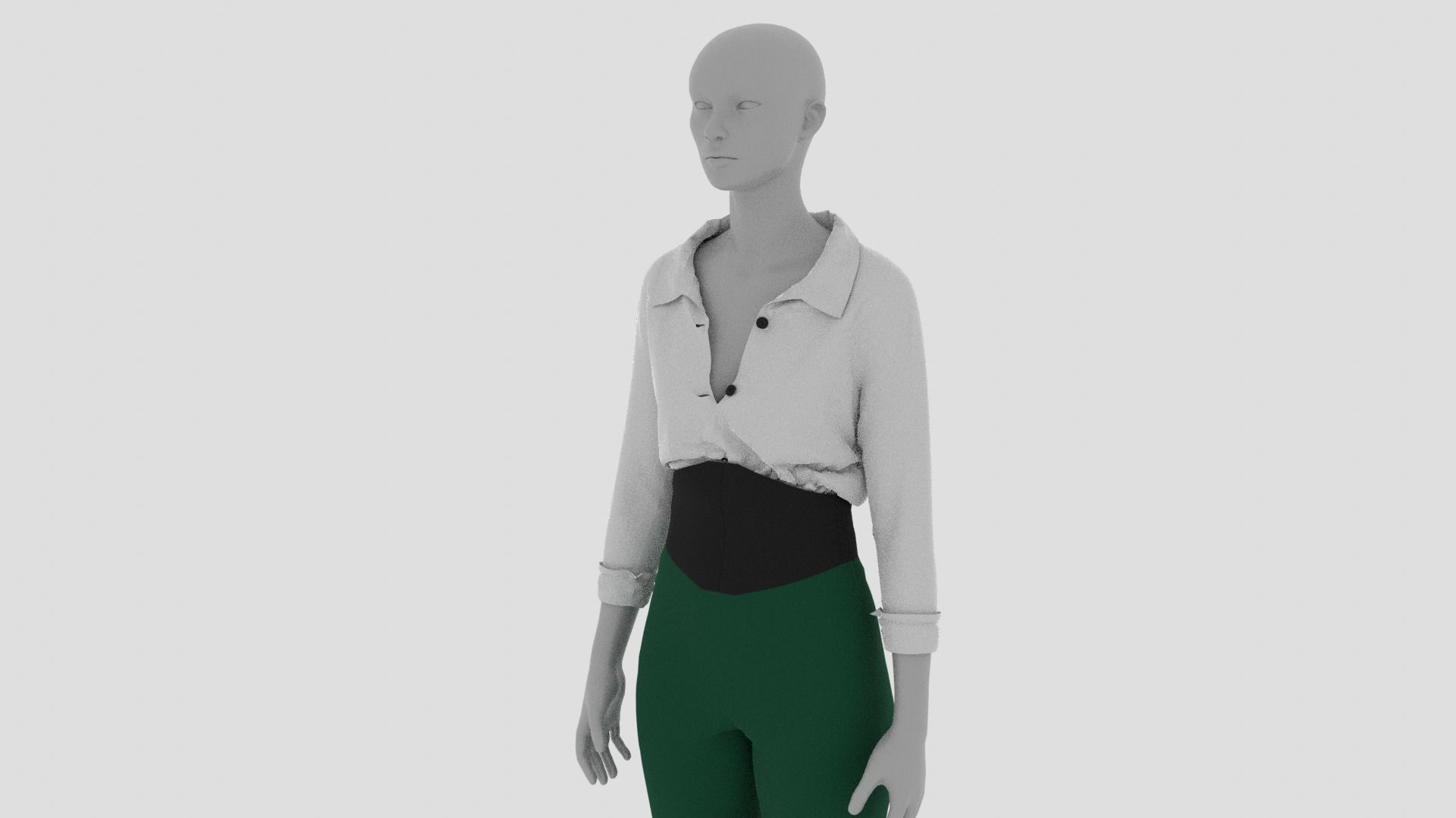 Womens Dress - Female Outfit Clothes Low-poly 3D model_11