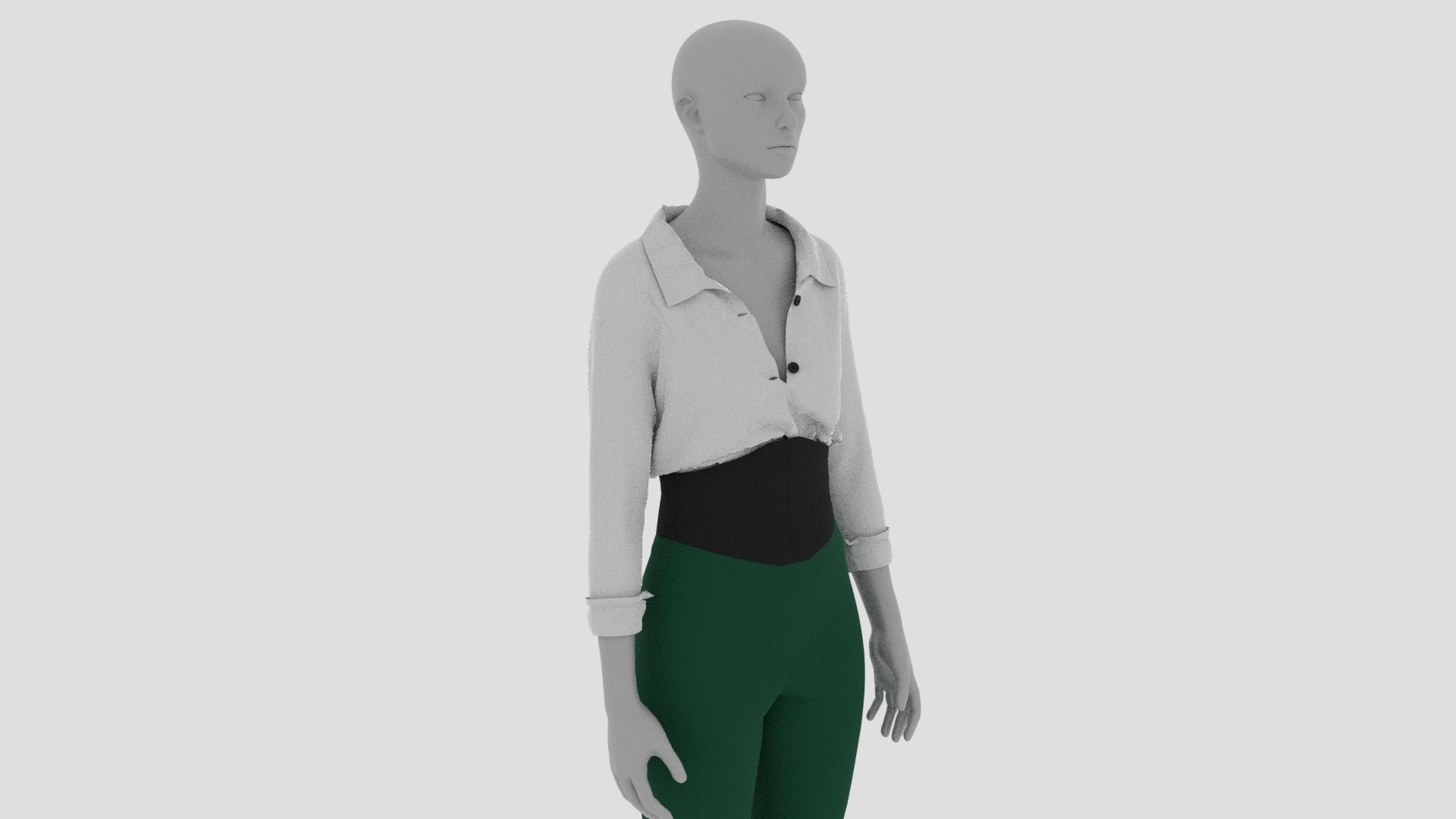 Womens Dress - Female Outfit Clothes Low-poly 3D model_9