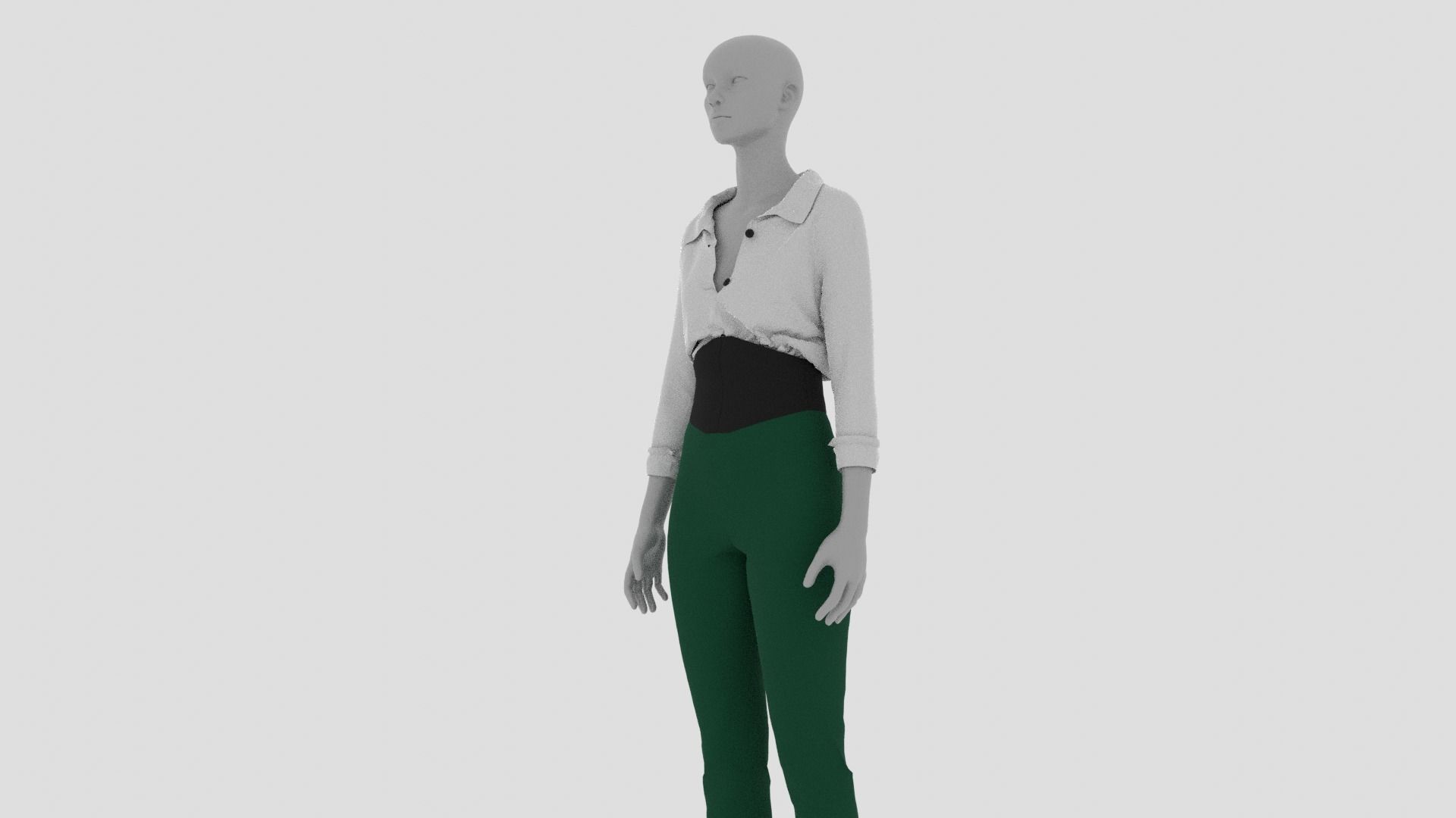 Womens Dress - Female Outfit Clothes Low-poly 3D model_8
