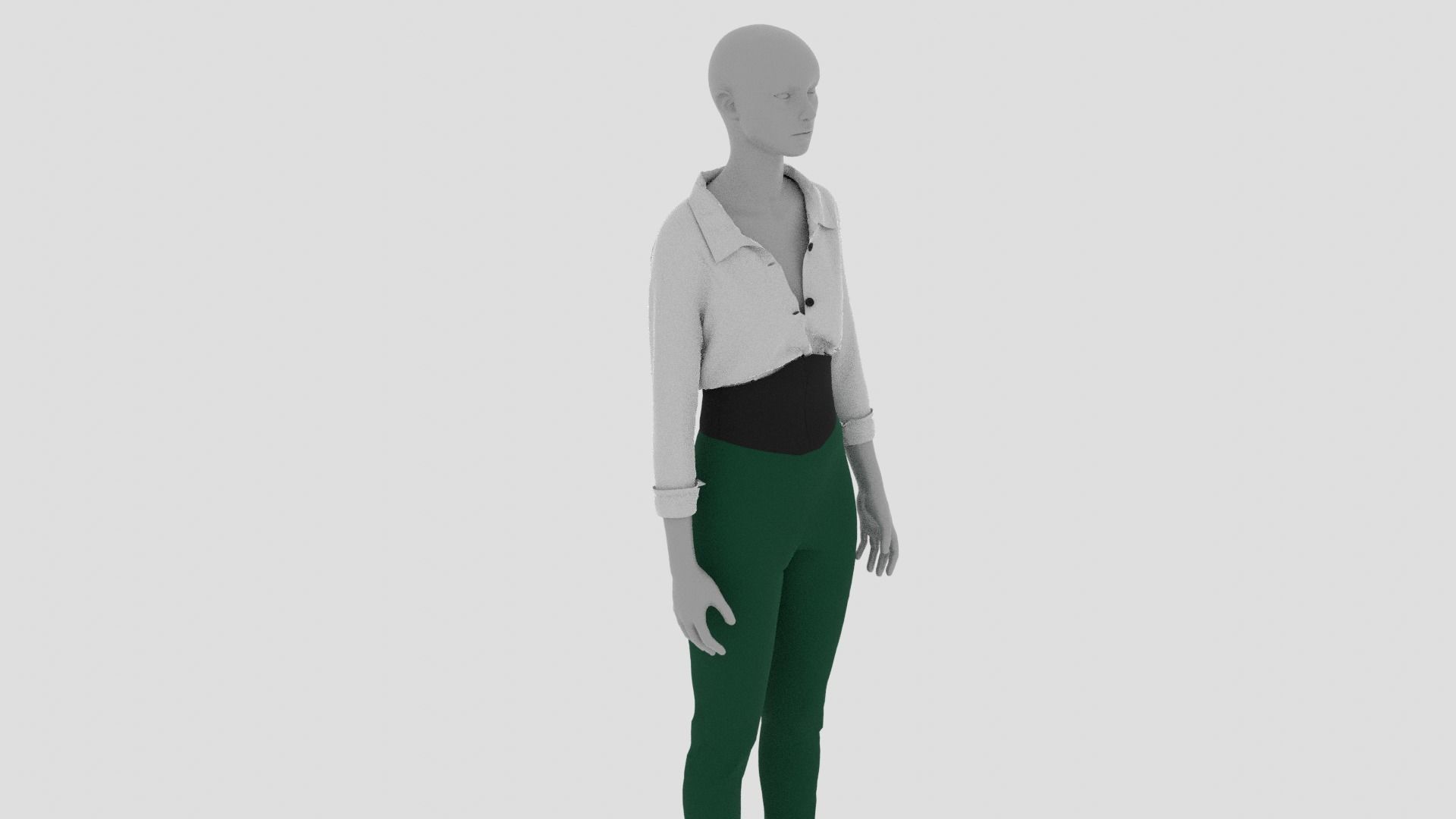Womens Dress - Female Outfit Clothes Low-poly 3D model_3