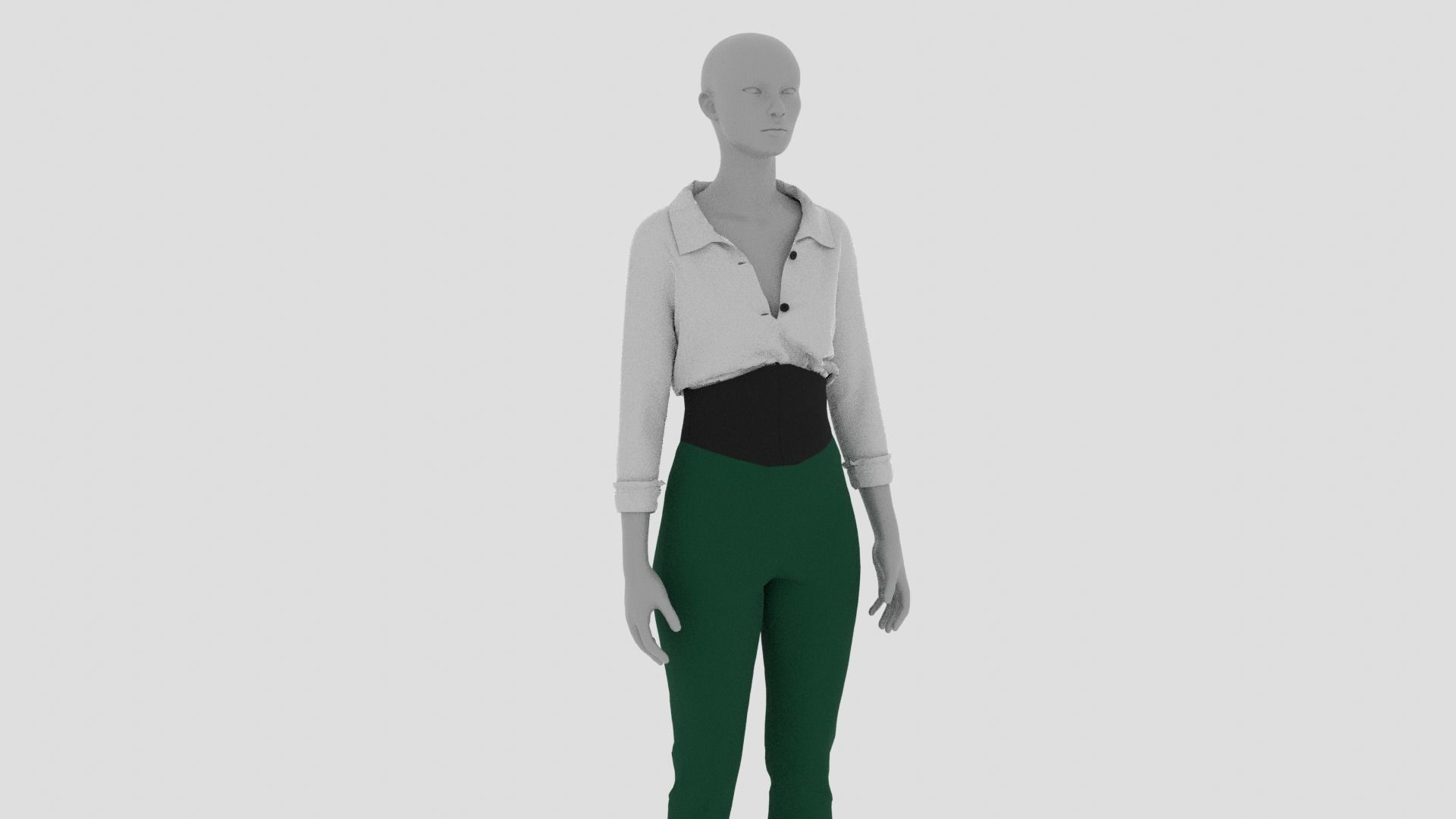 Womens Dress - Female Outfit Clothes Low-poly 3D model_17