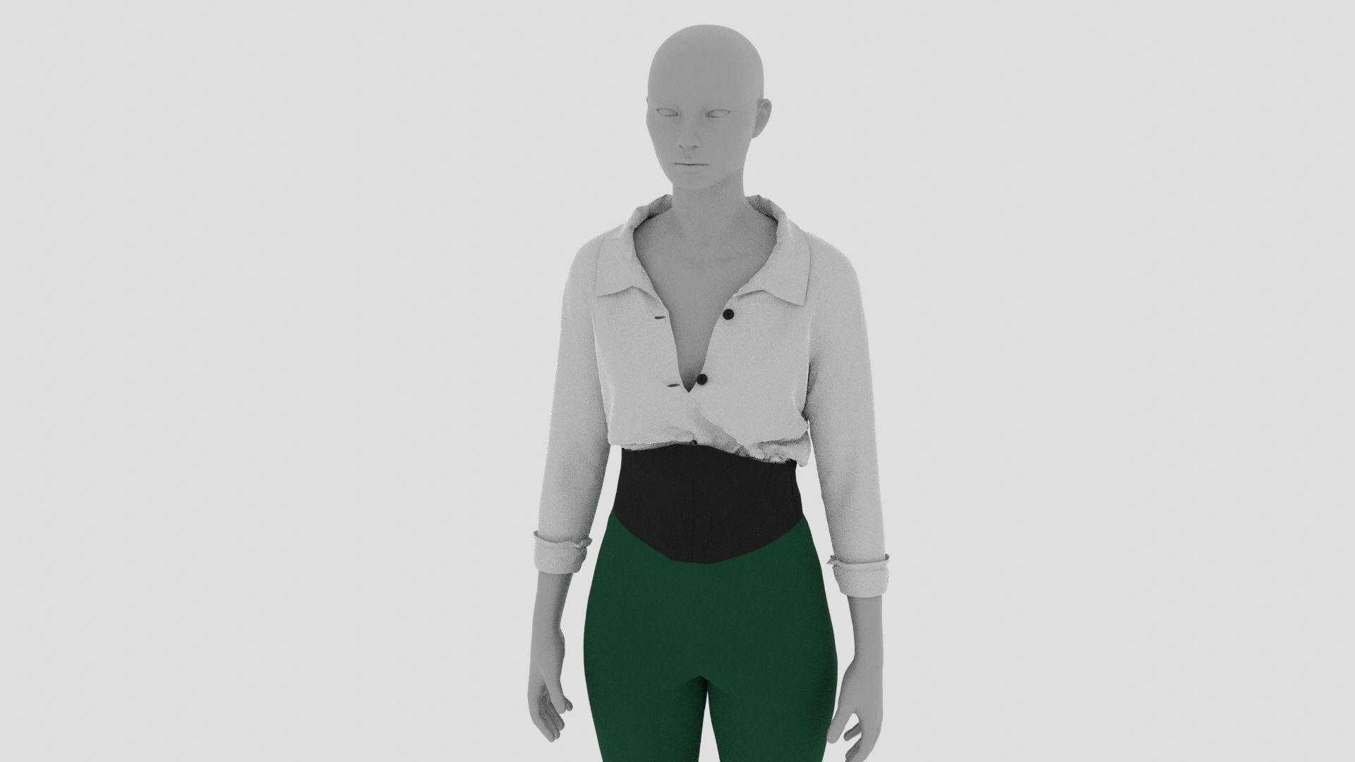 Womens Dress - Female Outfit Clothes Low-poly 3D model_13