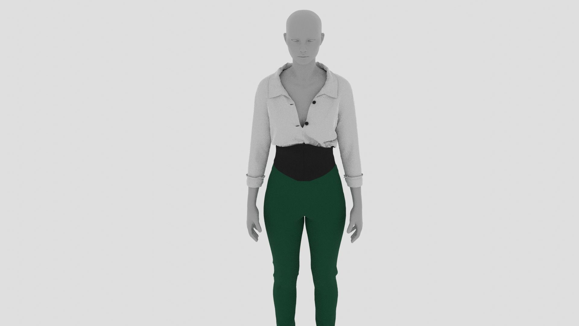 Womens Dress - Female Outfit Clothes Low-poly 3D model_4