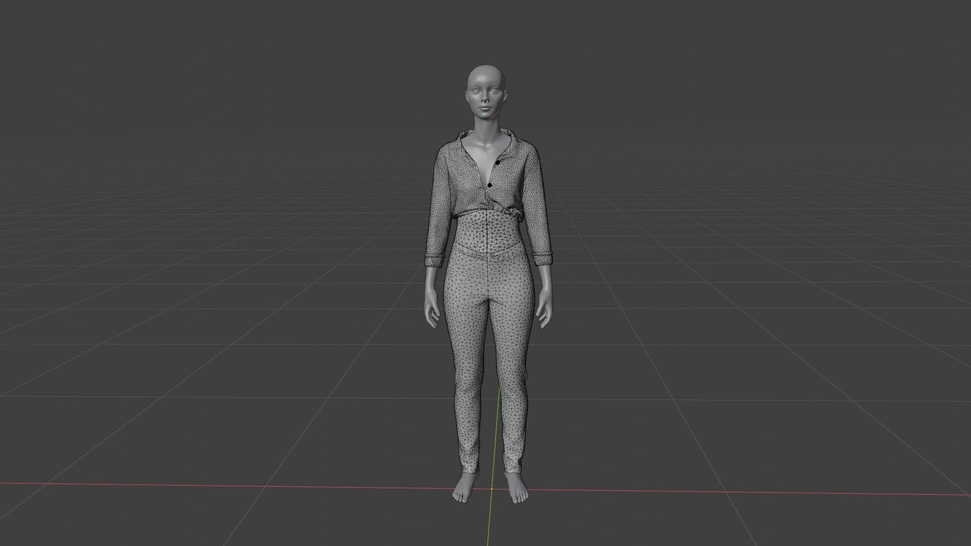Womens Dress - Female Outfit Clothes Low-poly 3D model_19