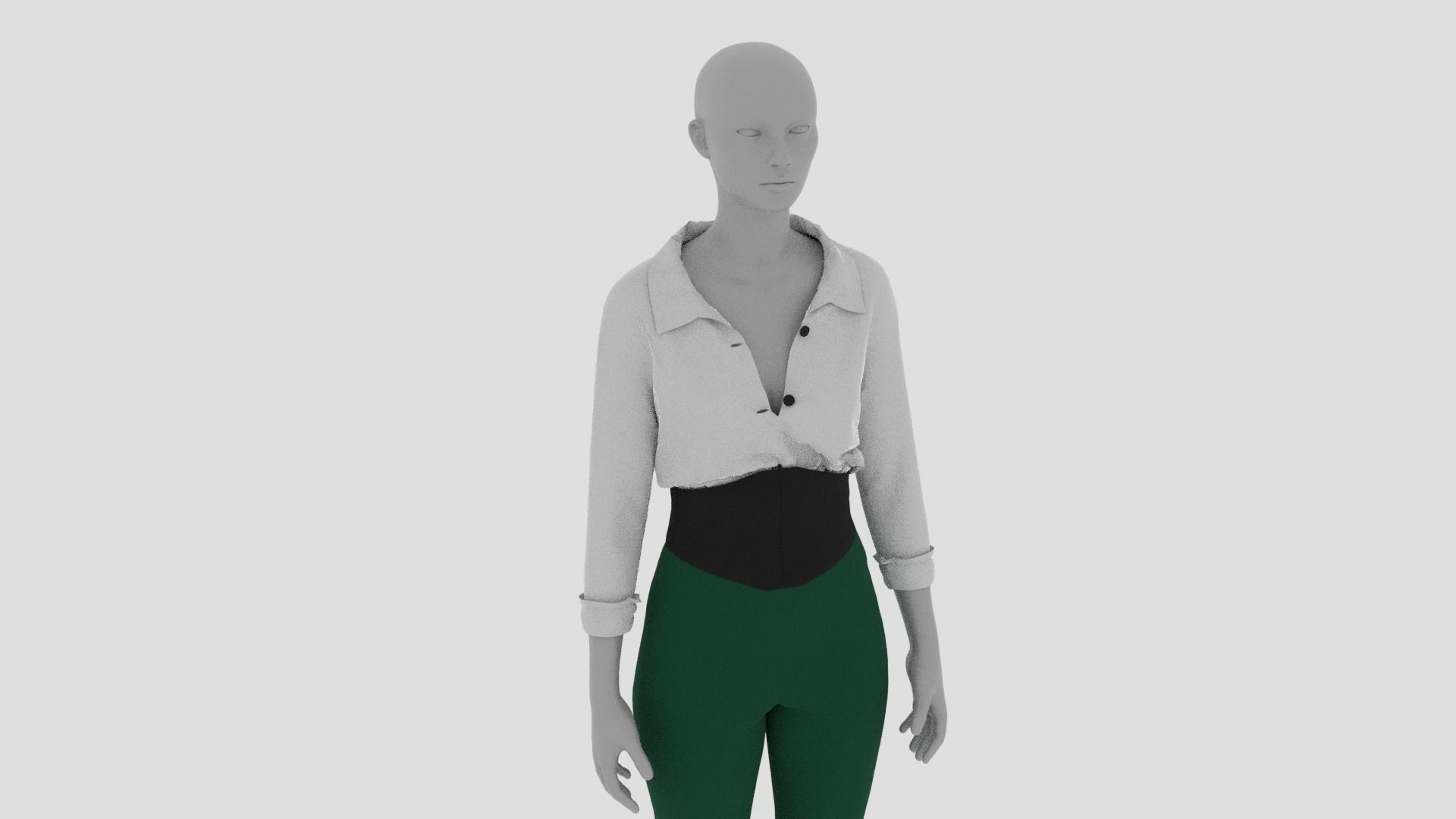 Womens Dress - Female Outfit Clothes Low-poly 3D model_12