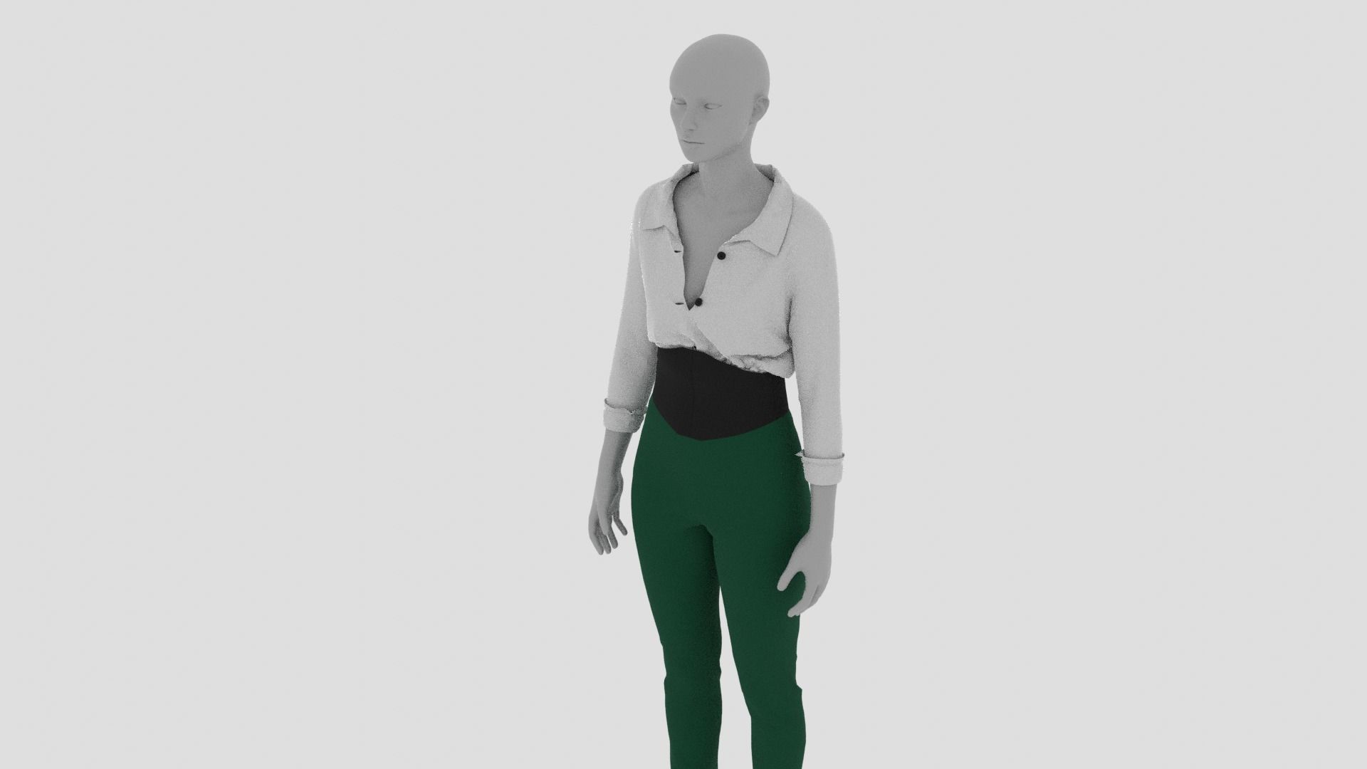 Womens Dress - Female Outfit Clothes Low-poly 3D model_5