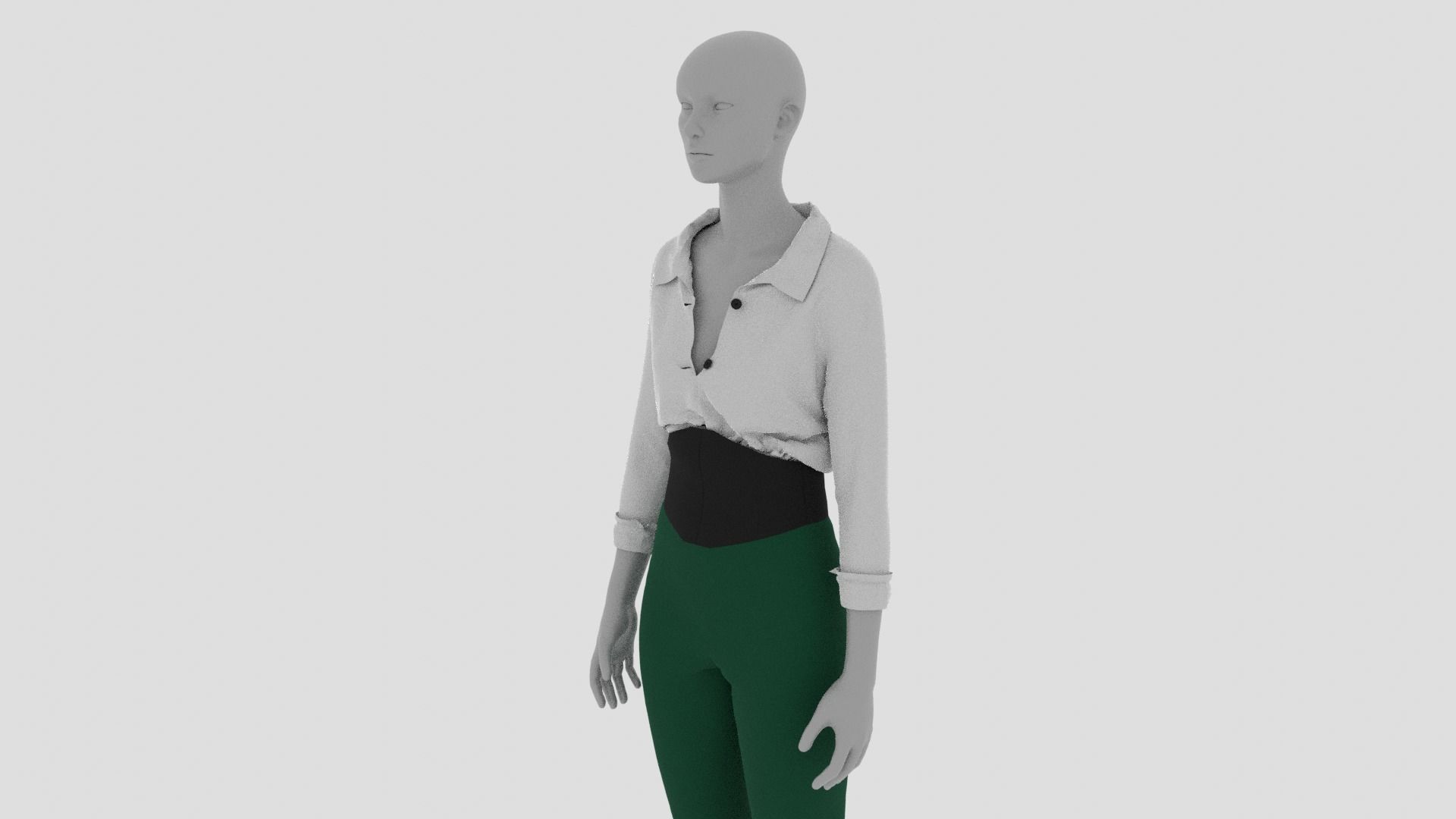 Womens Dress - Female Outfit Clothes Low-poly 3D model_14