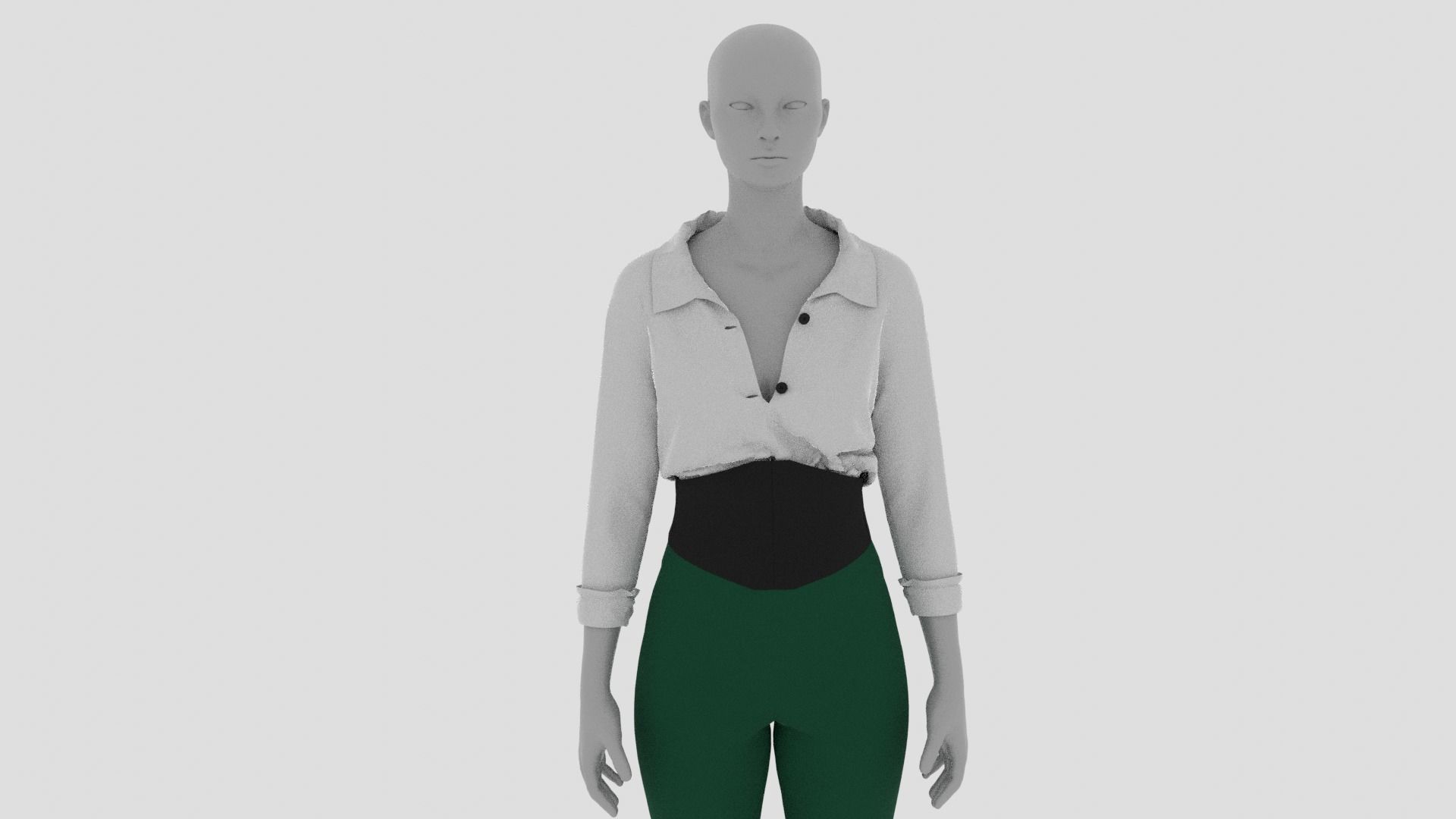 Womens Dress - Female Outfit Clothes Low-poly 3D model_10