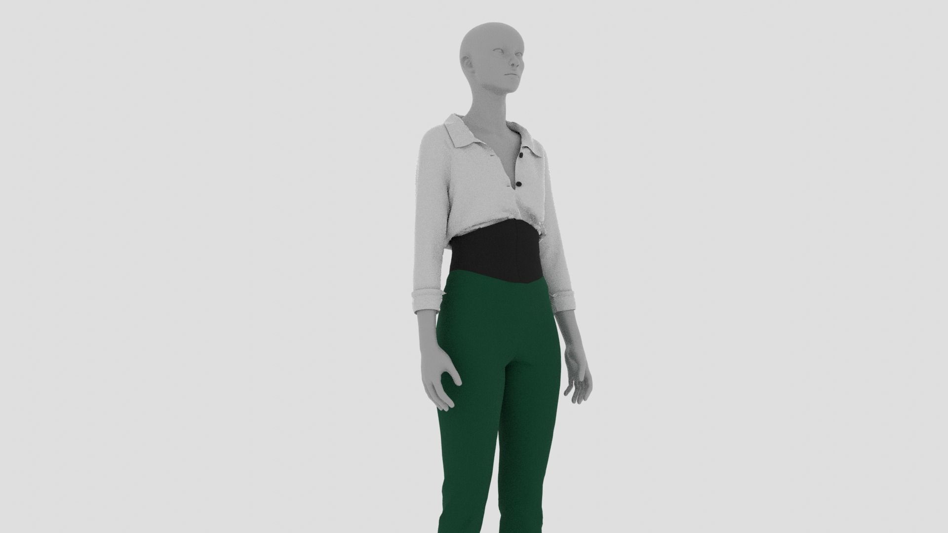 Womens Dress - Female Outfit Clothes Low-poly 3D model_6