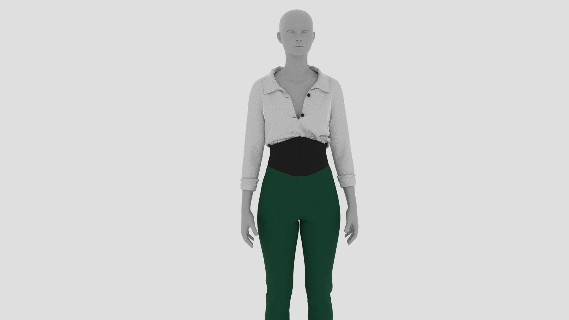 Womens Dress - Female Outfit Clothes Low-poly 3D model_16