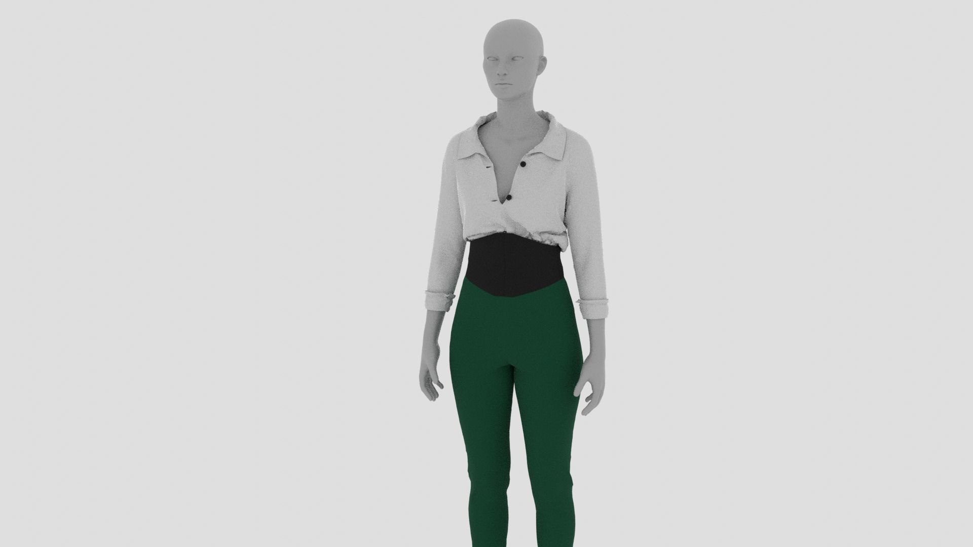 Womens Dress - Female Outfit Clothes Low-poly 3D model_15
