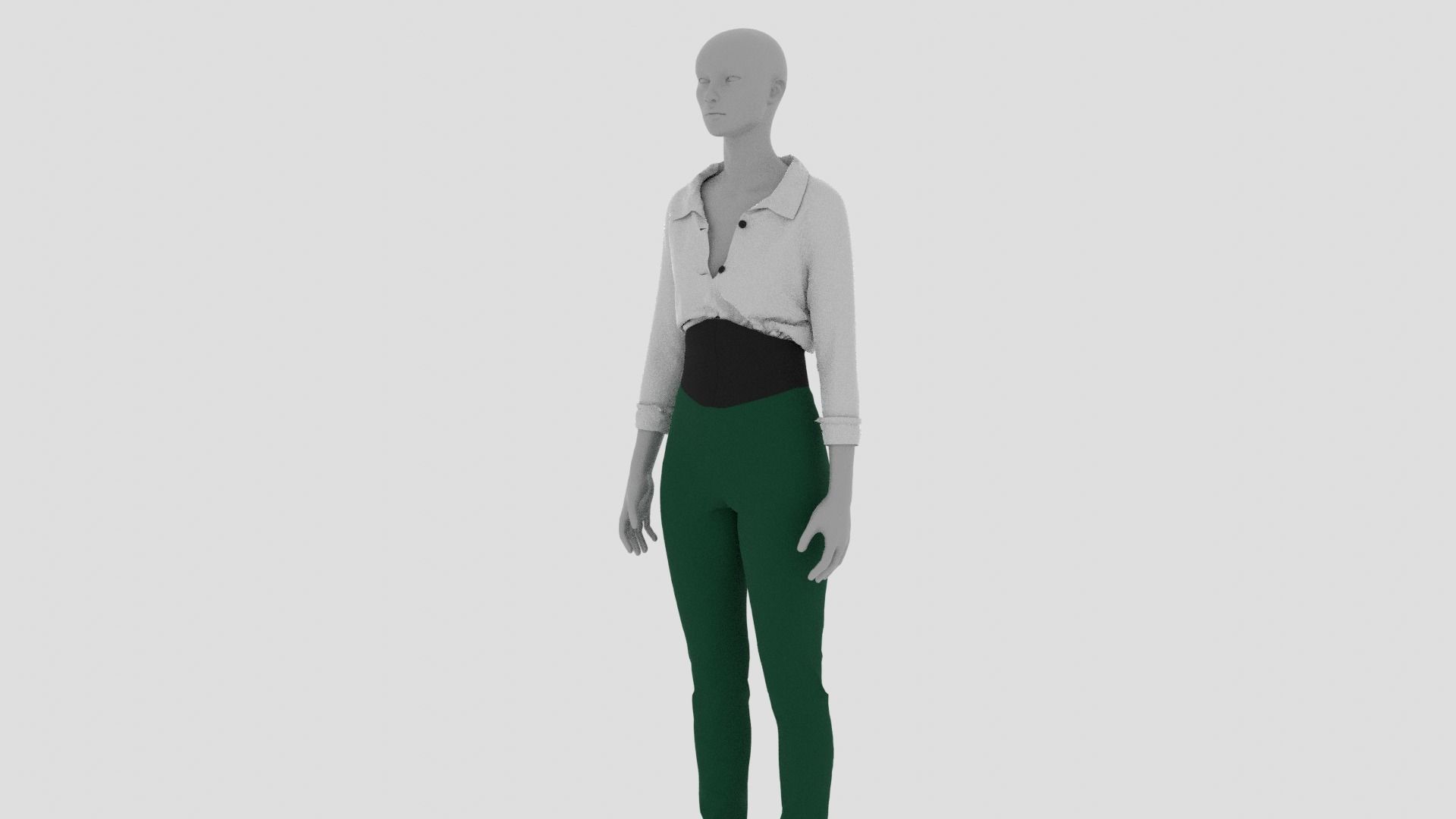 Womens Dress - Female Outfit Clothes Low-poly 3D model_2