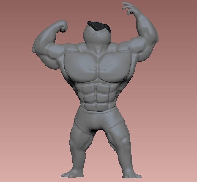 Squirtle Swole Mamado 3D print model_2