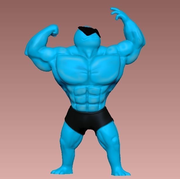 Squirtle Swole Mamado 3D print model_1