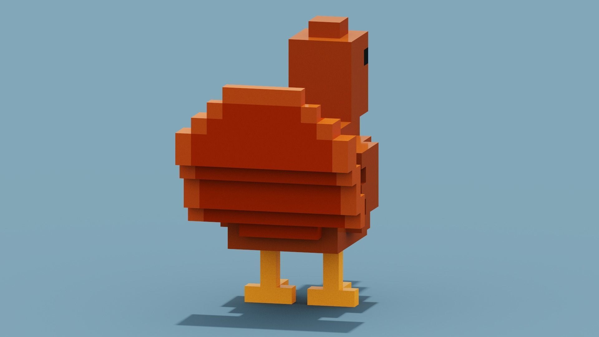 Voxel Turkey Low-poly 3D model_8