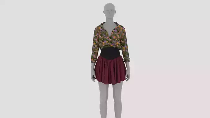 Womens Dress - Female Outfit Clothes Low-poly 3D model