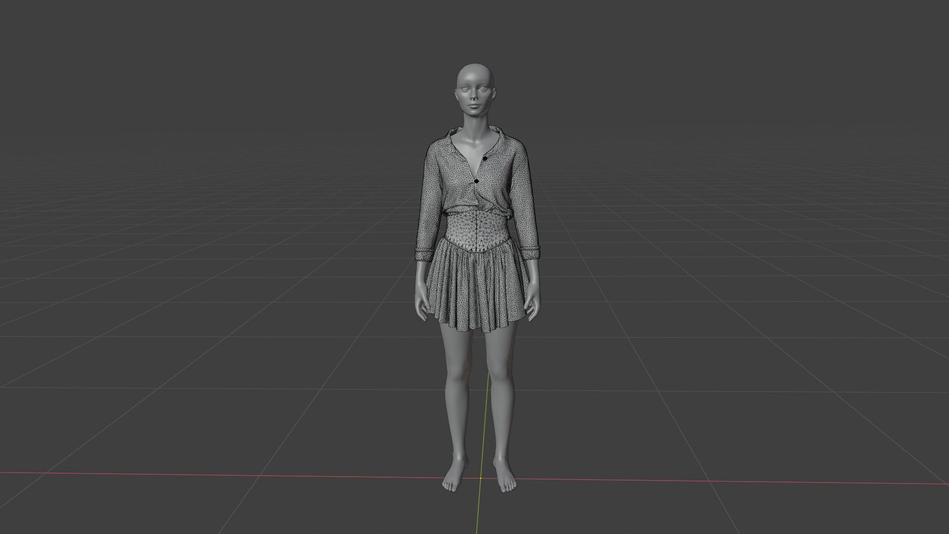 Womens Dress - Female Outfit Clothes Low-poly 3D model_19