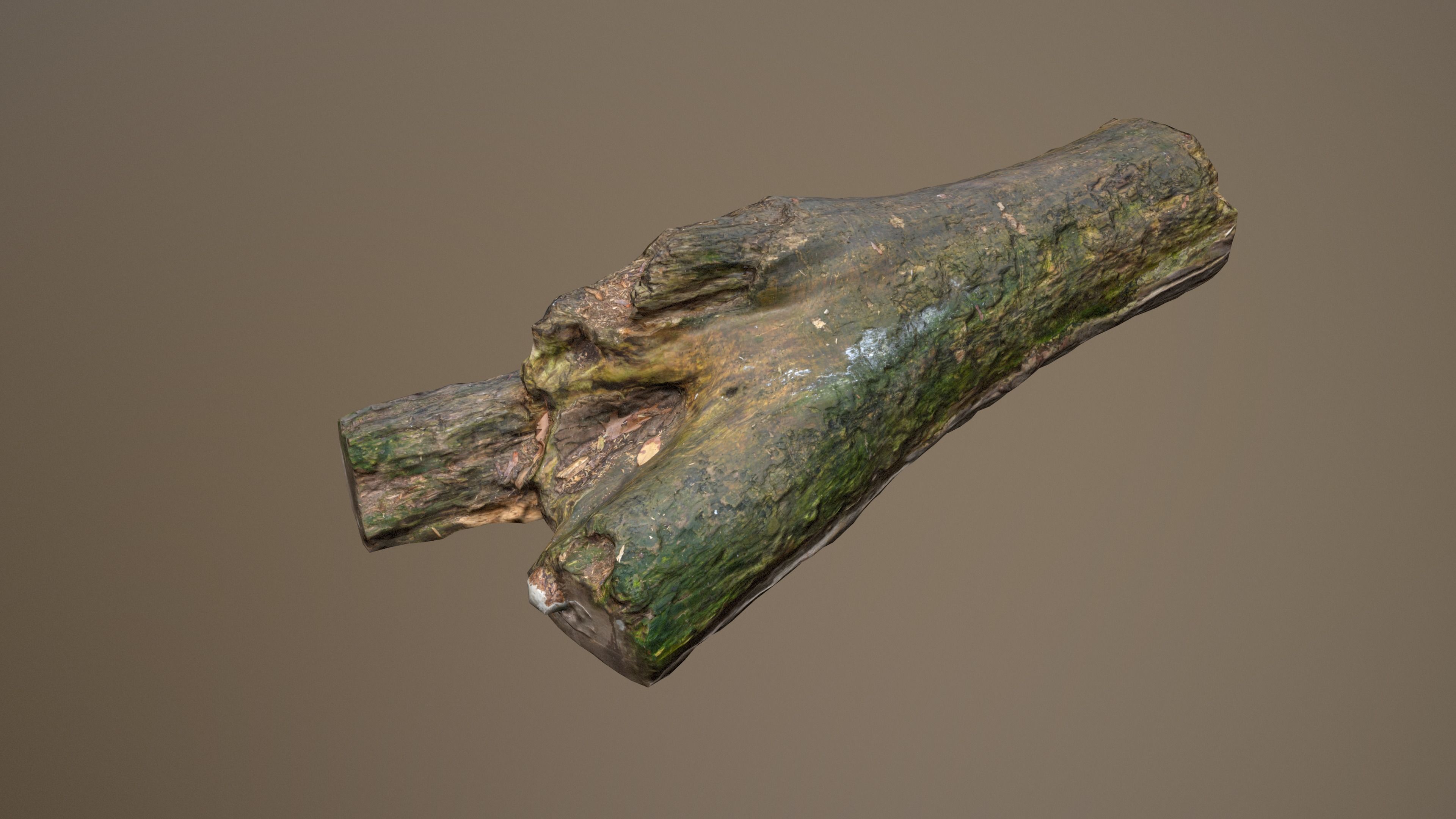 City Park Log Low-poly 3D model_5