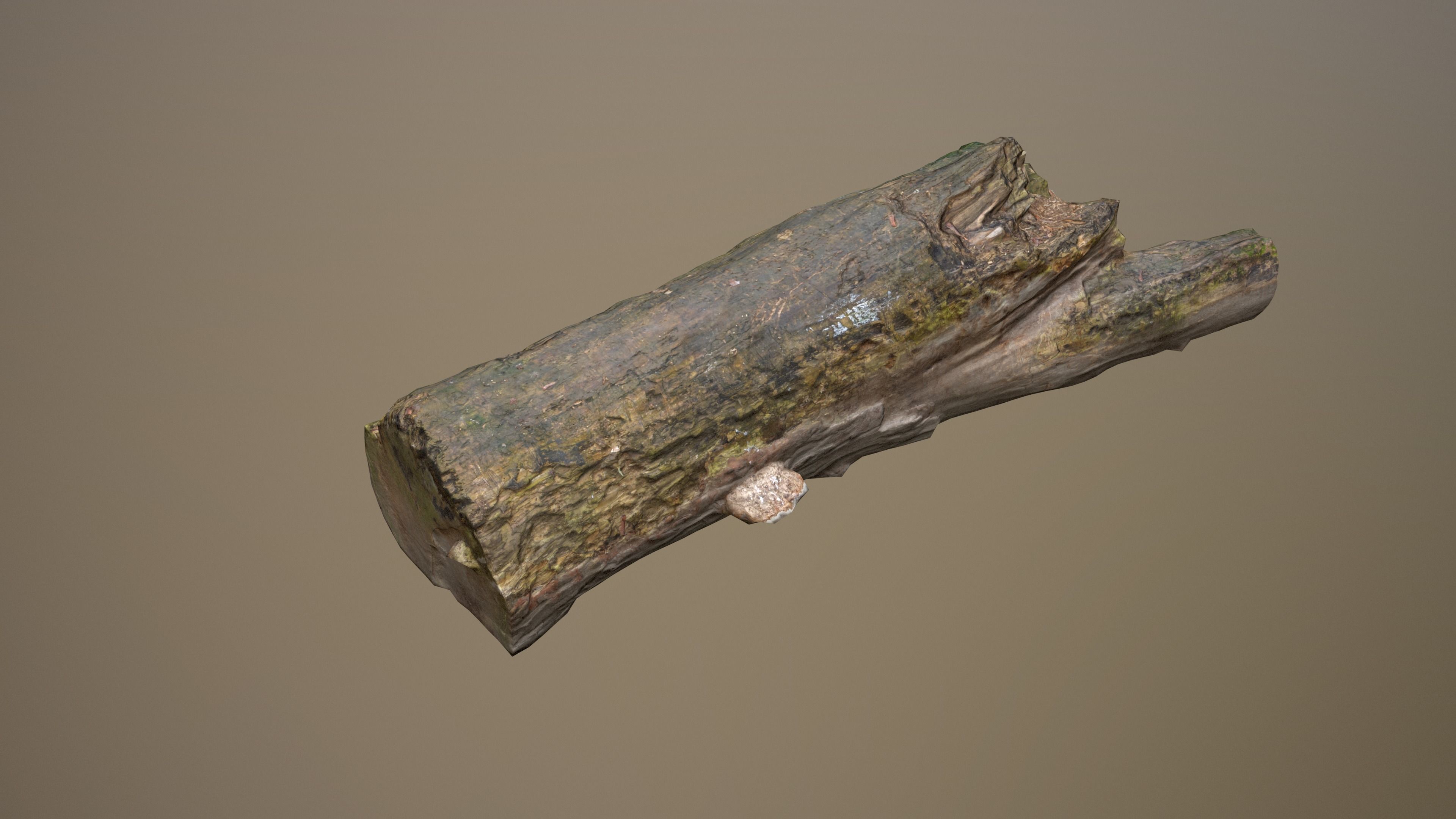 City Park Log Low-poly 3D model_3