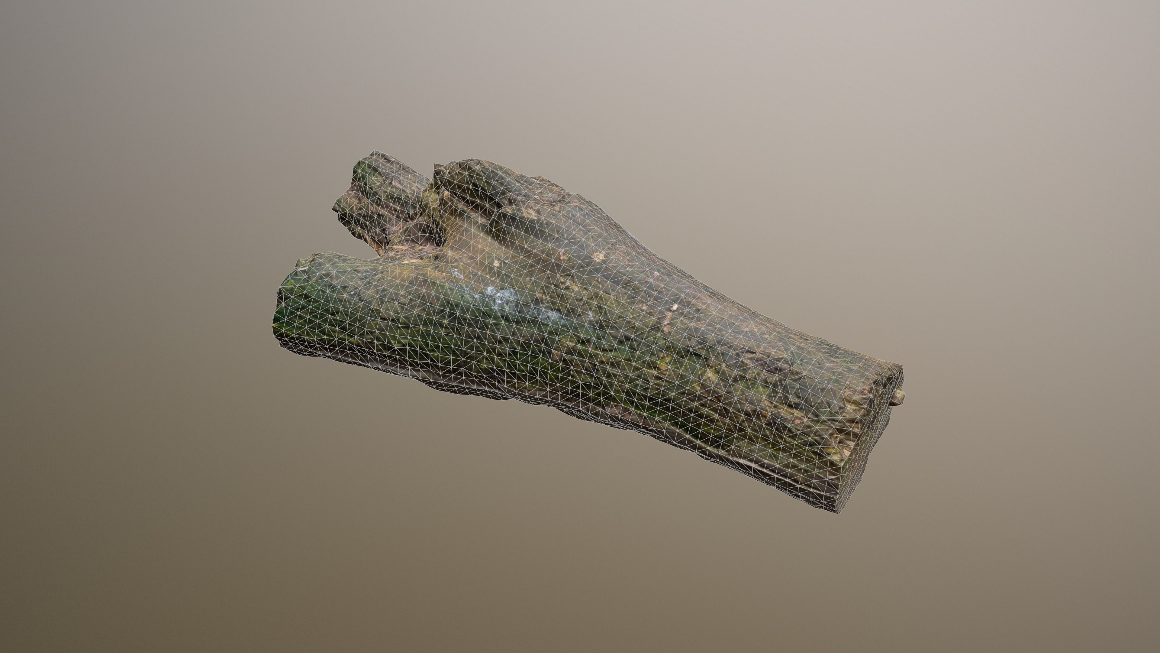 City Park Log Low-poly 3D model_16