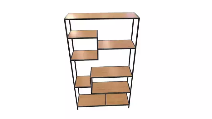 Modern Wooden Book Shelf AR VR PBR