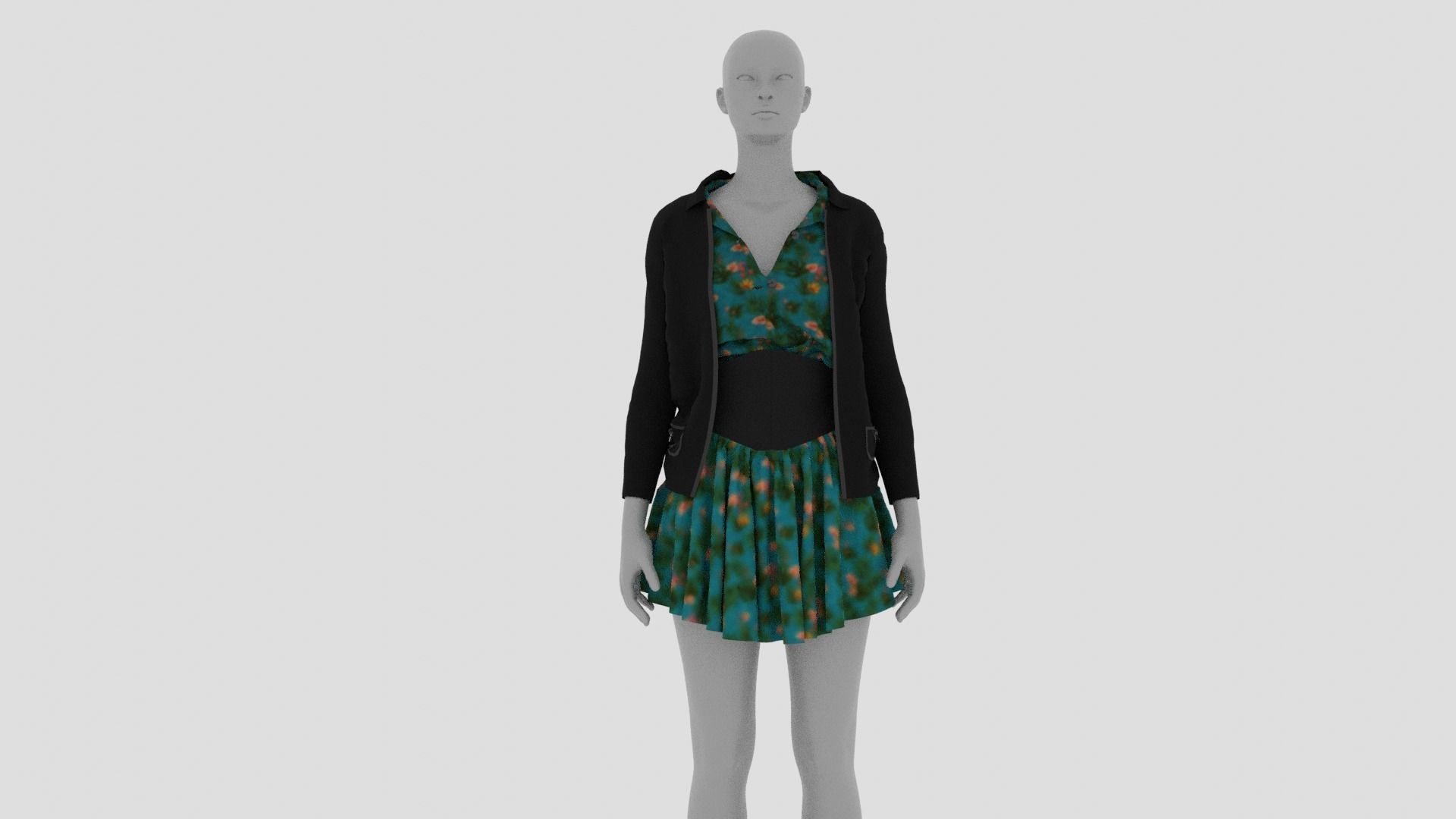 Womens Dress - Female Outfit Clothes Low-poly 3D model_7