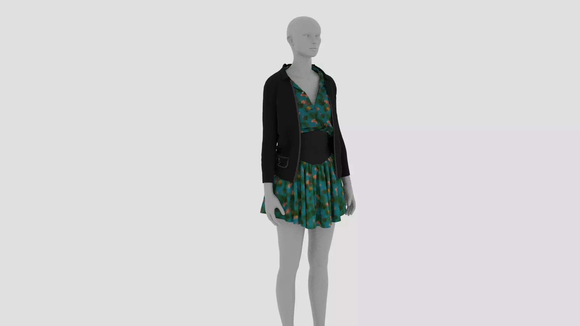 Womens Dress - Female Outfit Clothes Low-poly 3D model_0