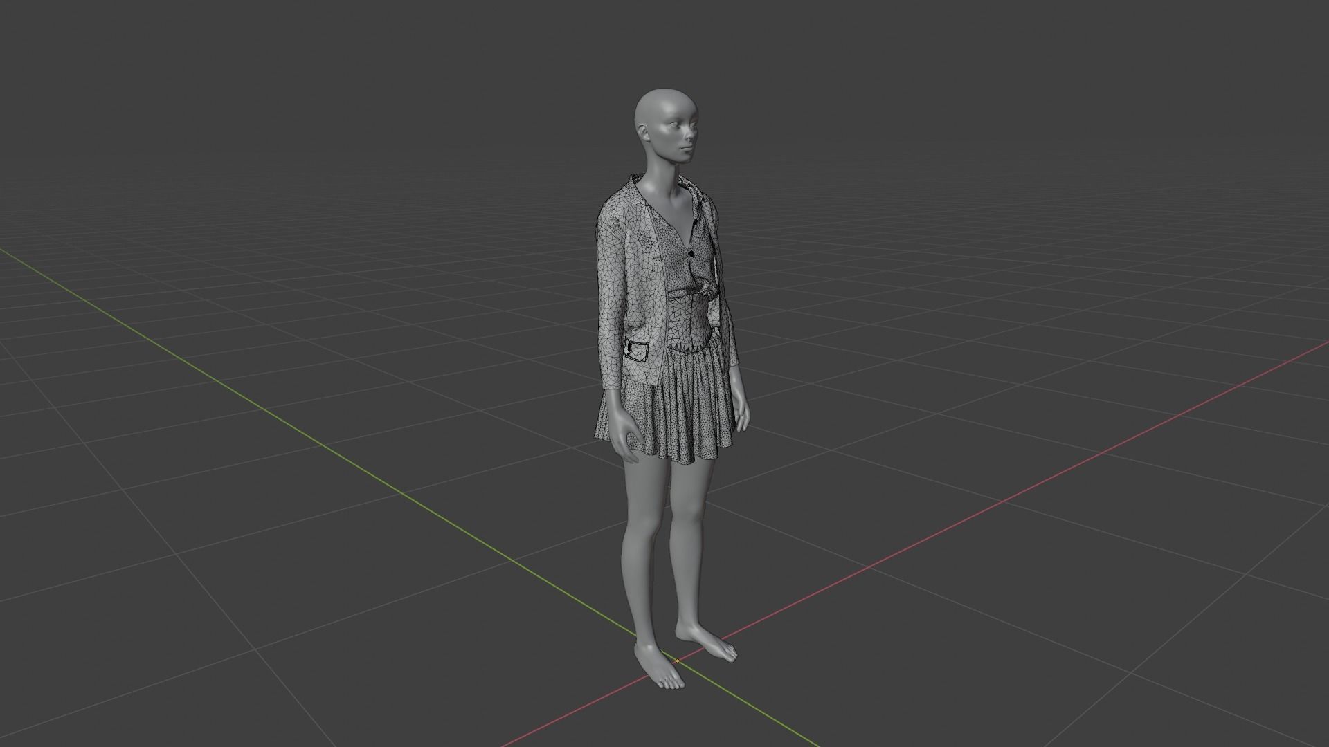 Womens Dress - Female Outfit Clothes Low-poly 3D model_18