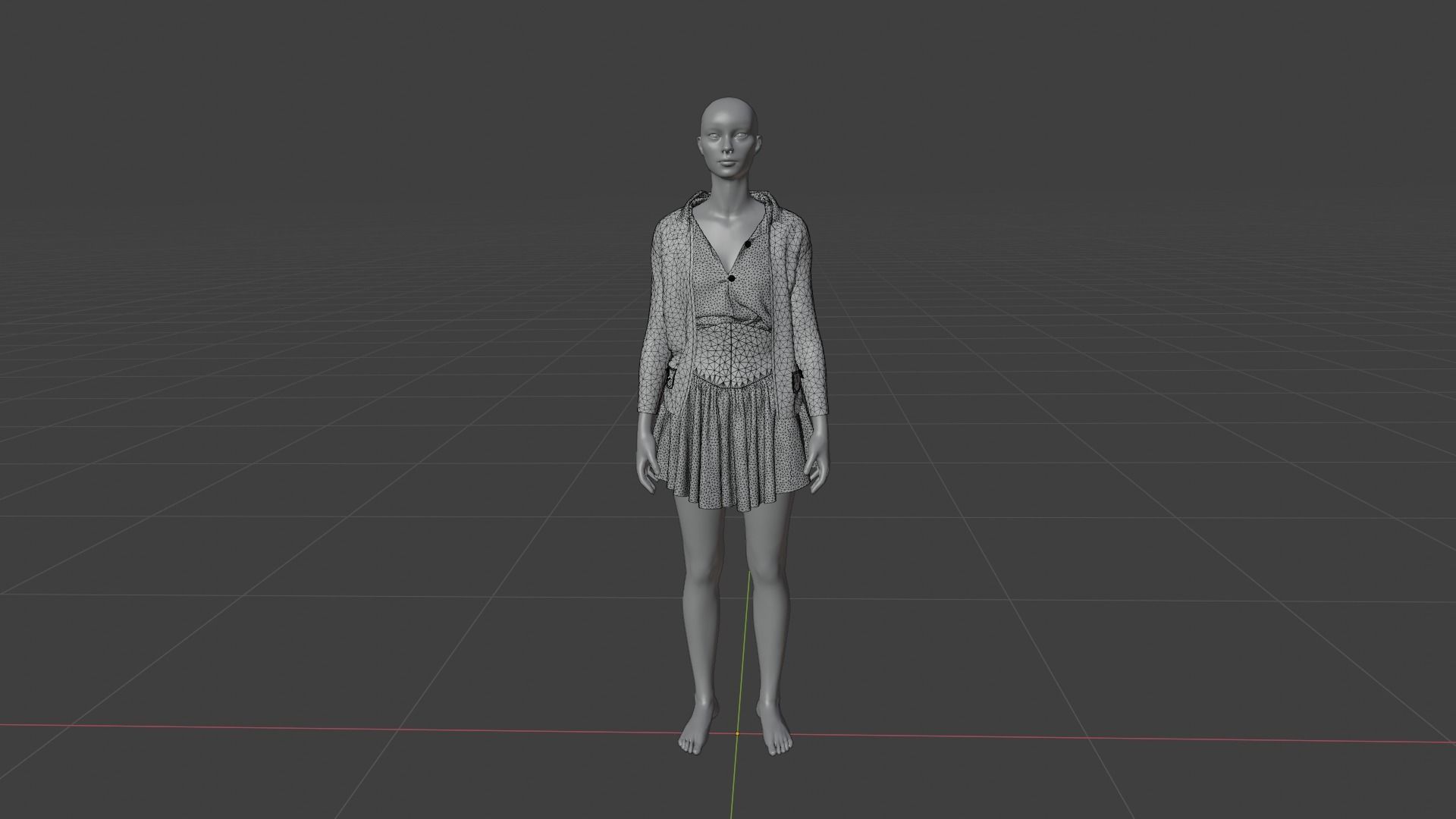 Womens Dress - Female Outfit Clothes Low-poly 3D model_19