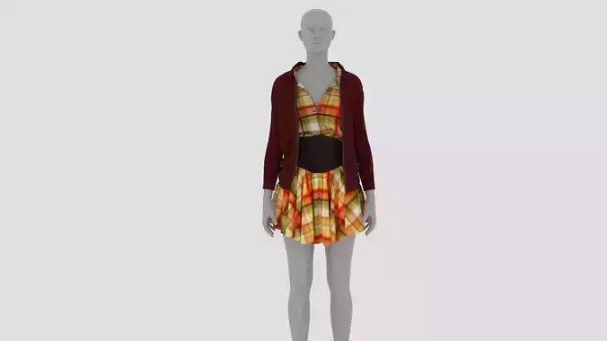 Womens Dress - Female Outfit Clothes Low-poly 3D model