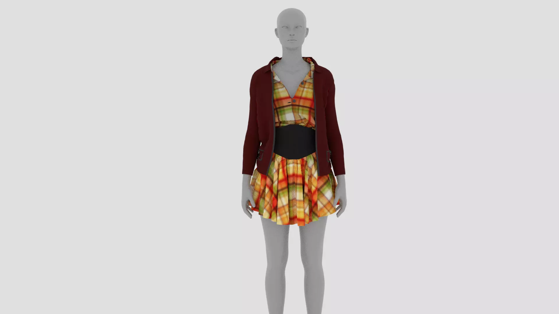 Womens Dress - Female Outfit Clothes Low-poly 3D model_0