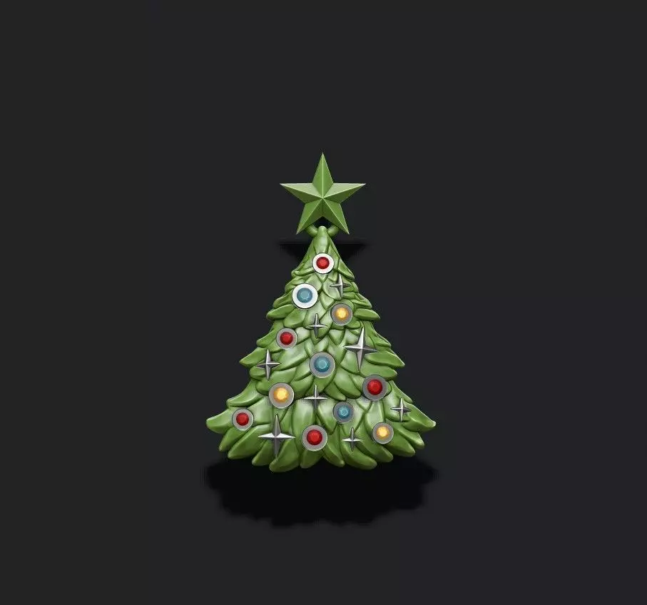 Christmas Tree pendant with gems 3D print model