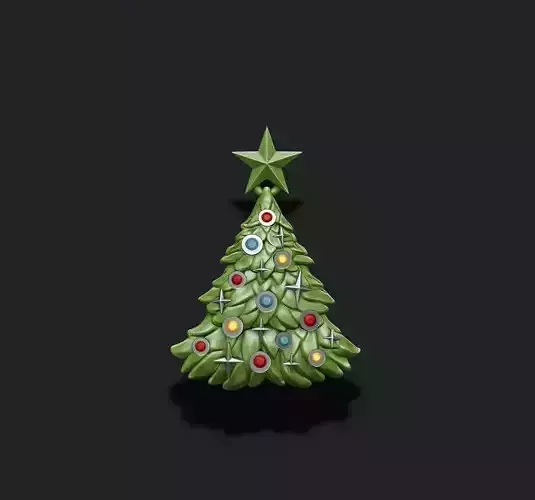 Christmas Tree pendant with gems 3D print model