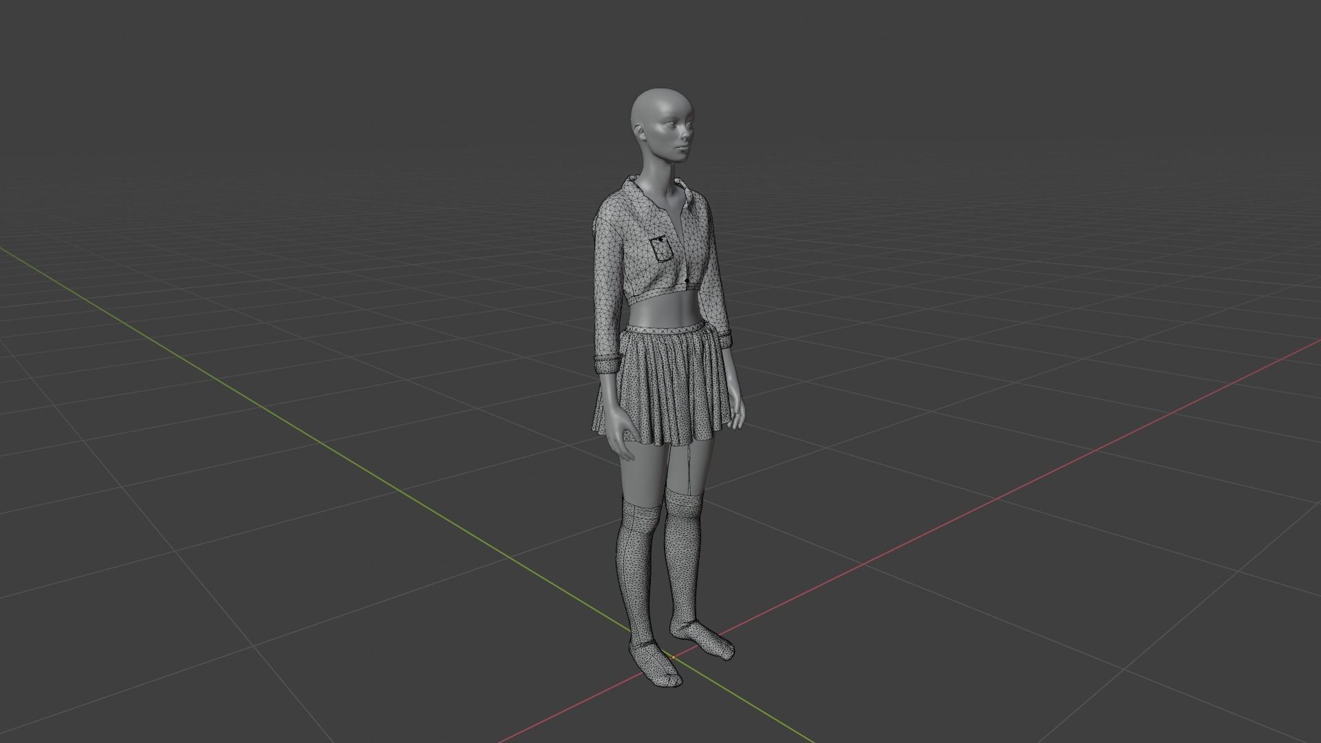 Womens Dress - Female Outfit Clothes Low-poly 3D model_18
