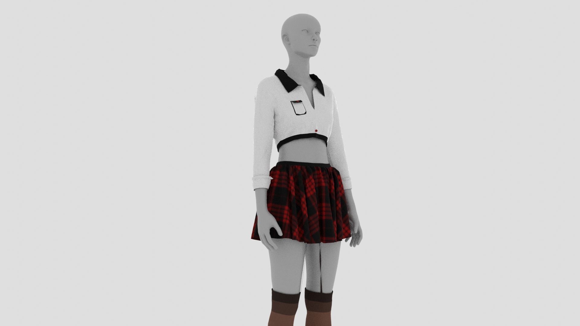Womens Dress - Female Outfit Clothes Low-poly 3D model_6
