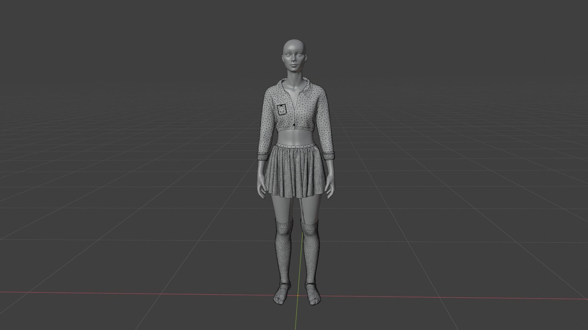 Womens Dress - Female Outfit Clothes Low-poly 3D model_19