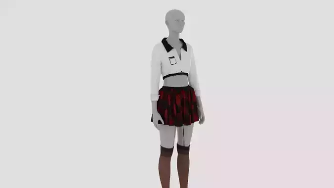 Womens Dress - Female Outfit Clothes Low-poly 3D model