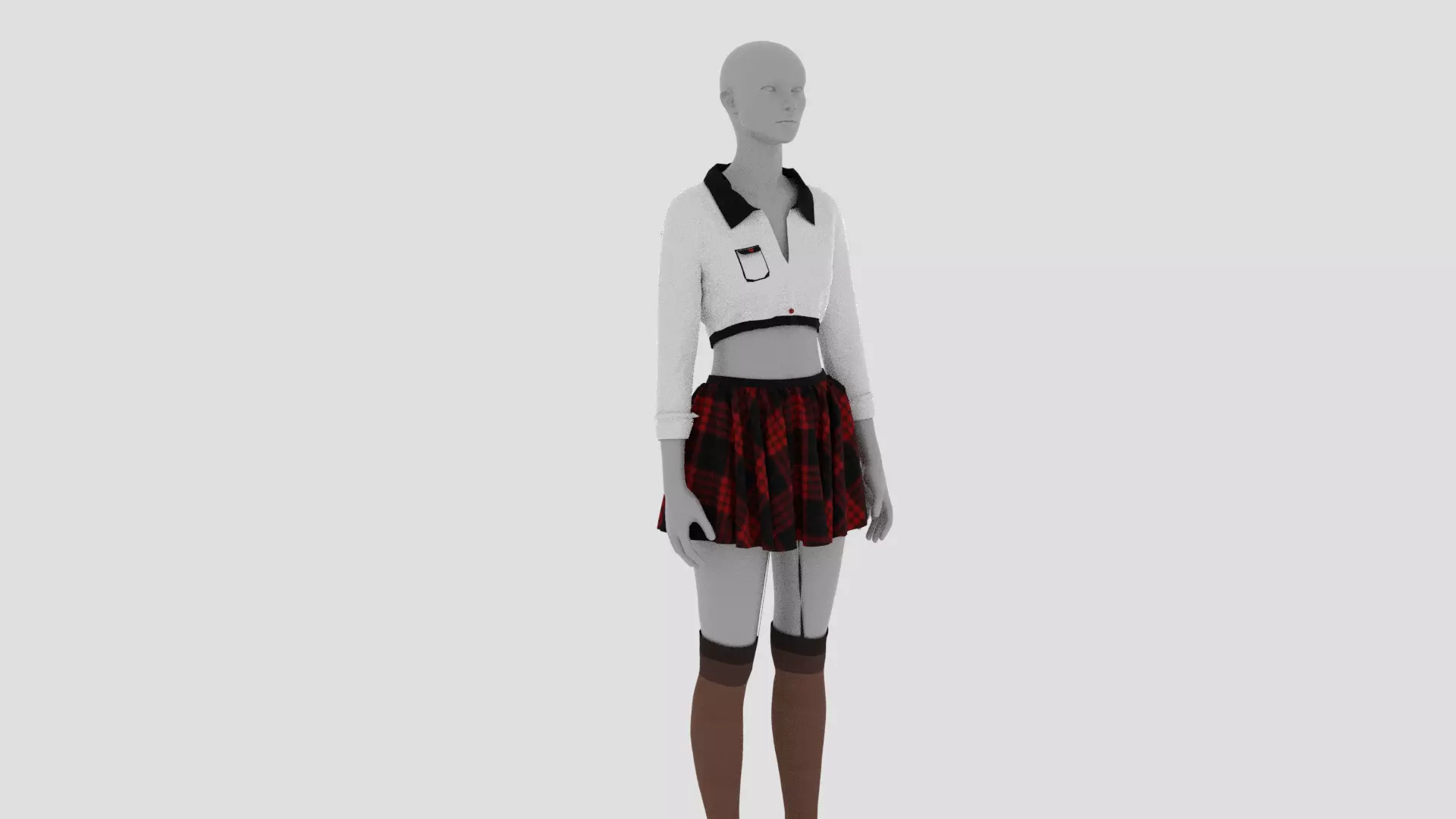 Womens Dress - Female Outfit Clothes Low-poly 3D model_0