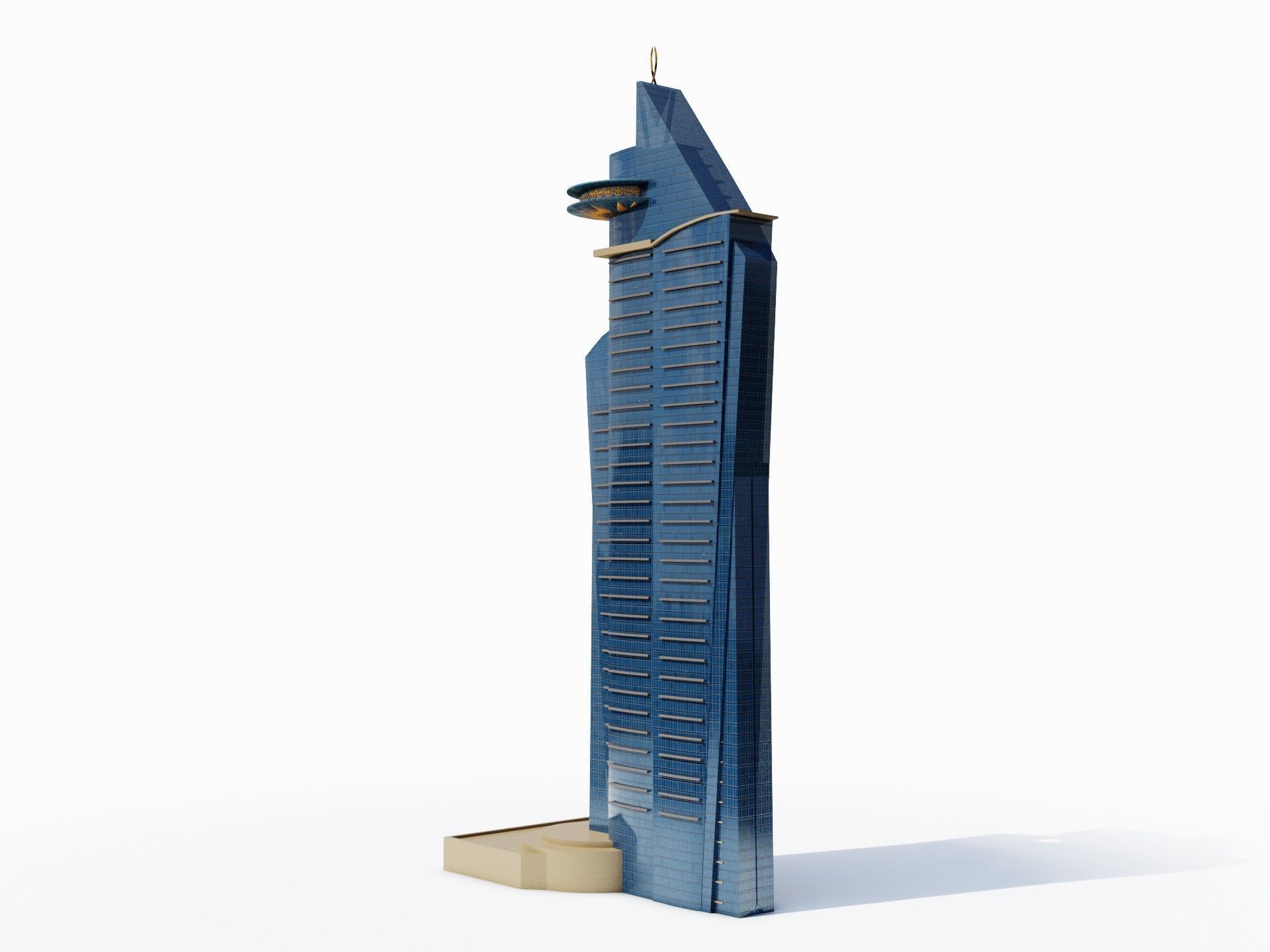 World trade center - Qatar doha Low-poly 3D model_4