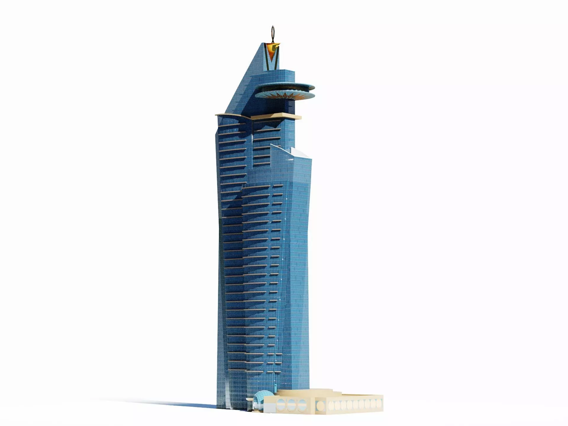 World trade center - Qatar doha Low-poly 3D model_0