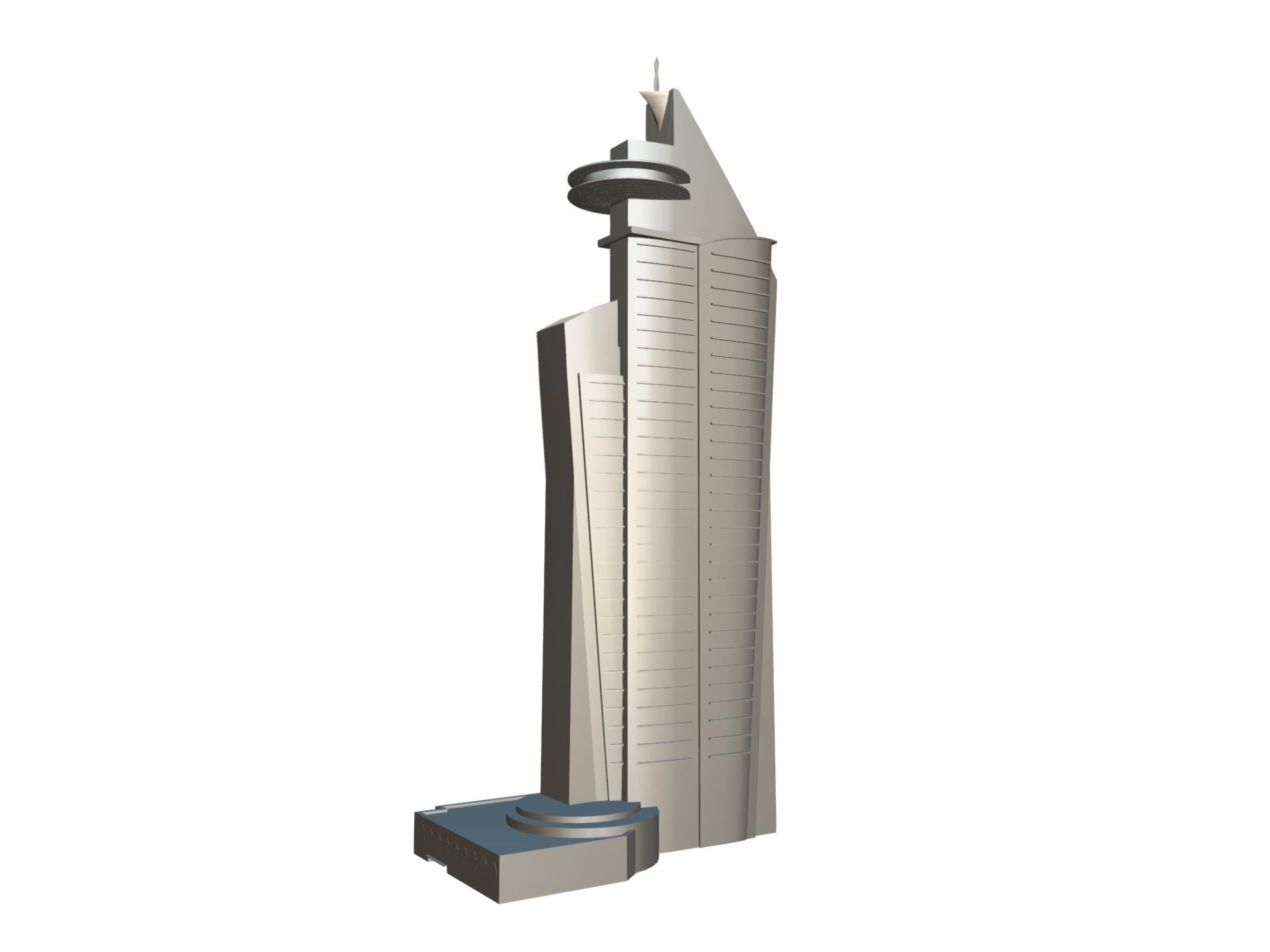 World trade center - Qatar doha Low-poly 3D model_7