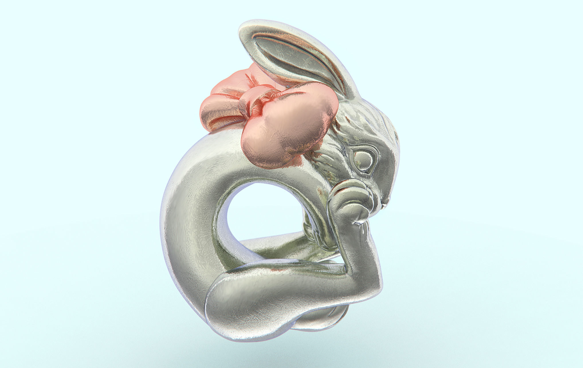 Rabbit Charm 3D print model_1