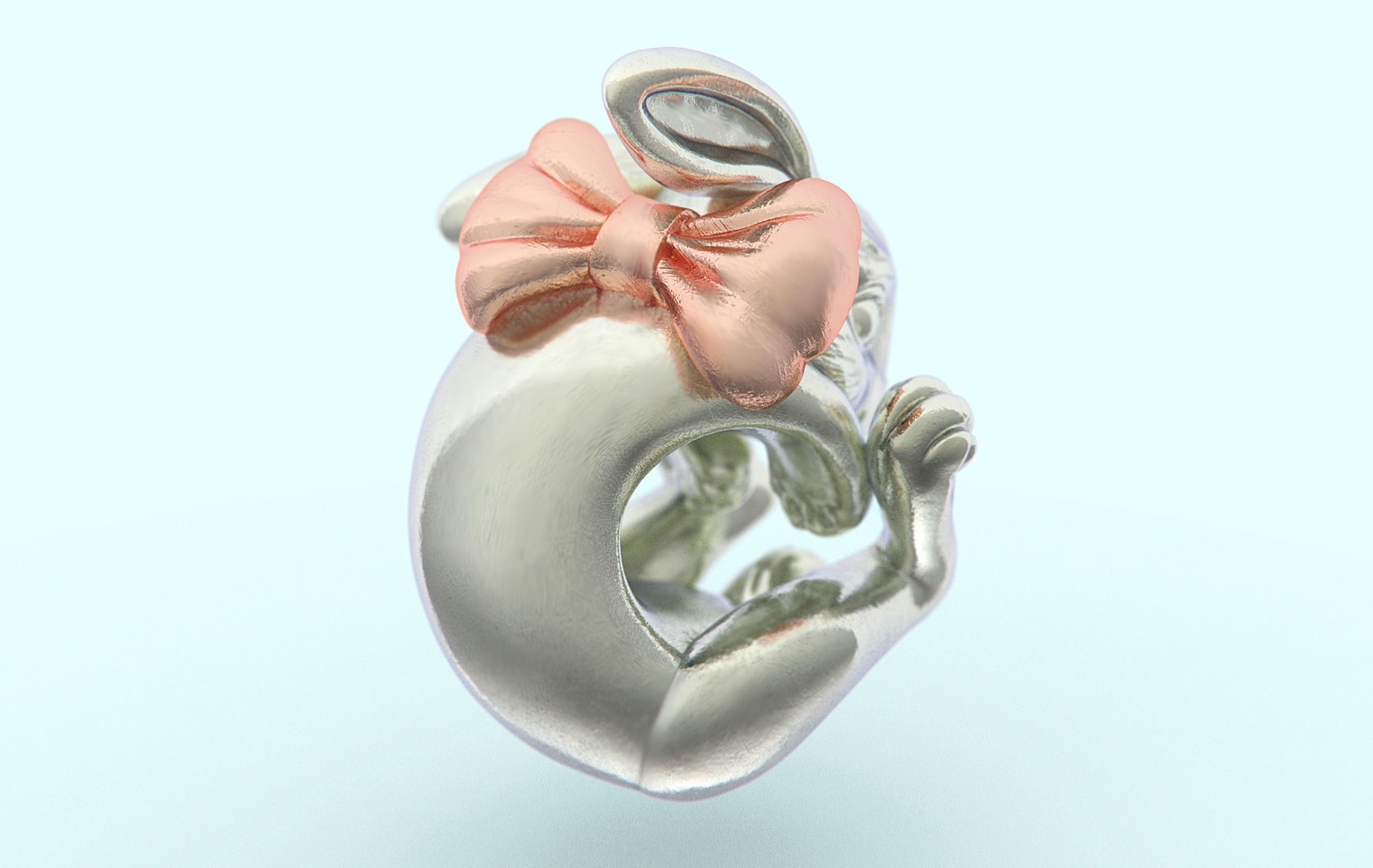 Rabbit Charm 3D print model_4