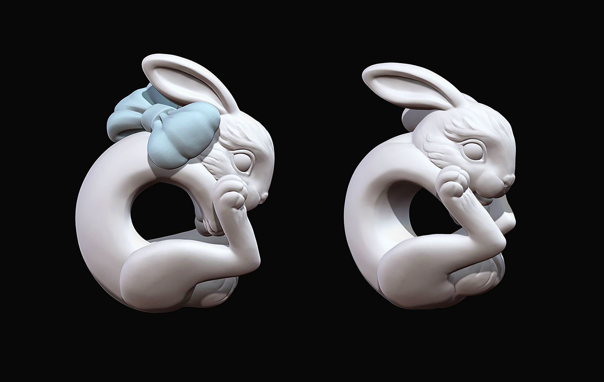 Rabbit Charm 3D print model_7