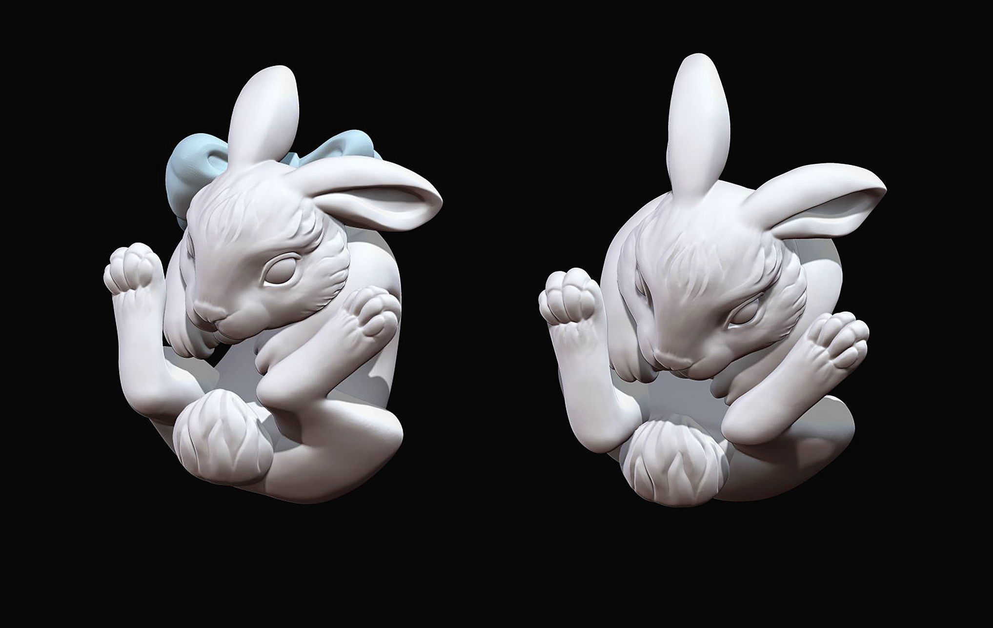 Rabbit Charm 3D print model_9