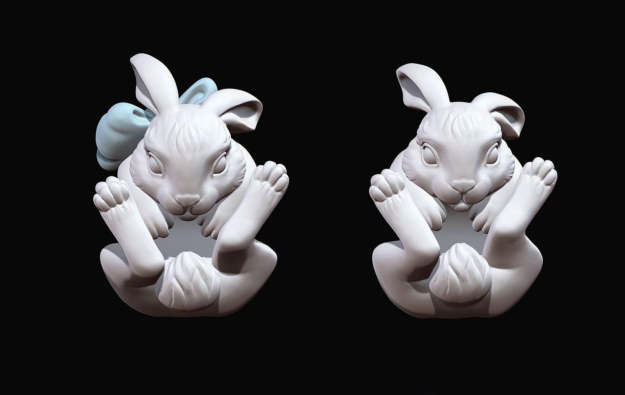 Rabbit Charm 3D print model_6
