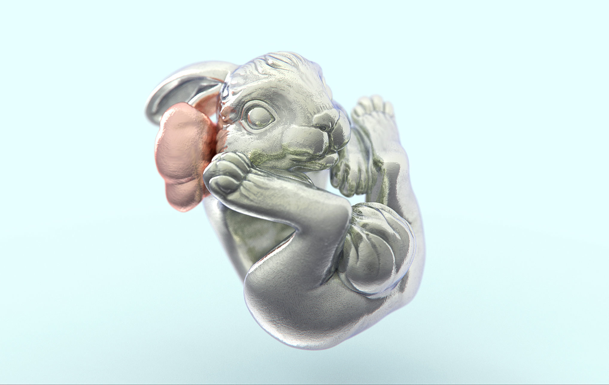 Rabbit Charm 3D print model_2