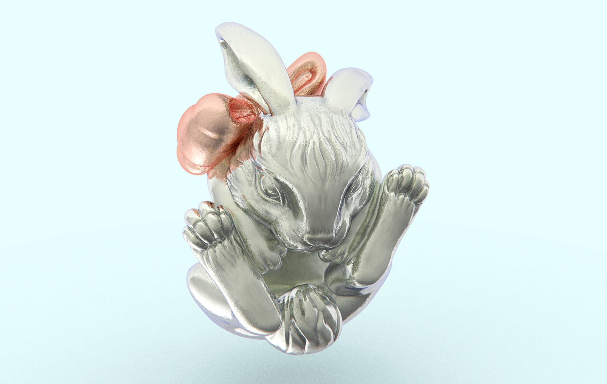 Rabbit Charm 3D print model_3