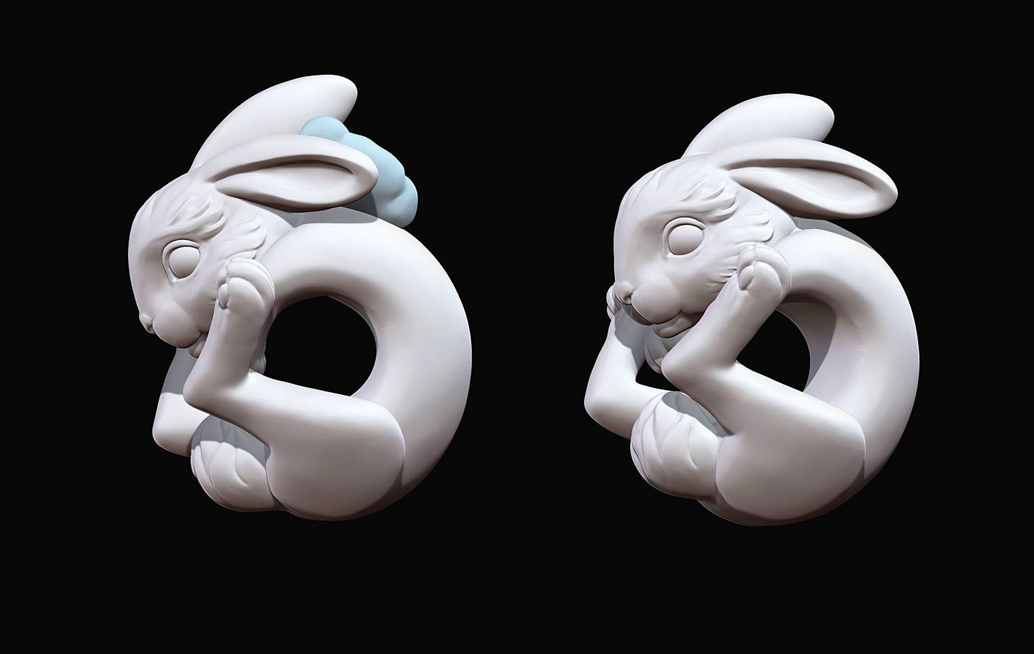 Rabbit Charm 3D print model_8