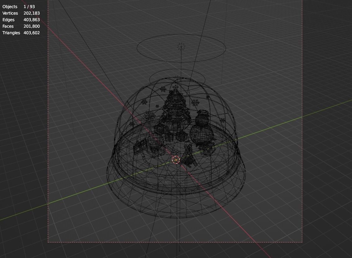 Snowglobe diorama with Christmas tree and Pikachu  Low-poly 3D model_4